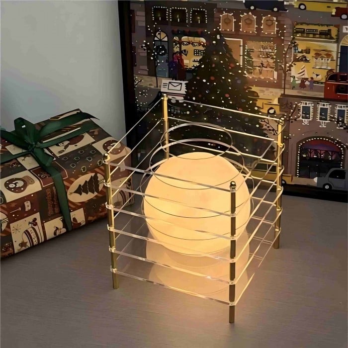 Mondförmige geometrische Würfel-Tischleuchte - Atmosphärische Lichtkugel HL1831