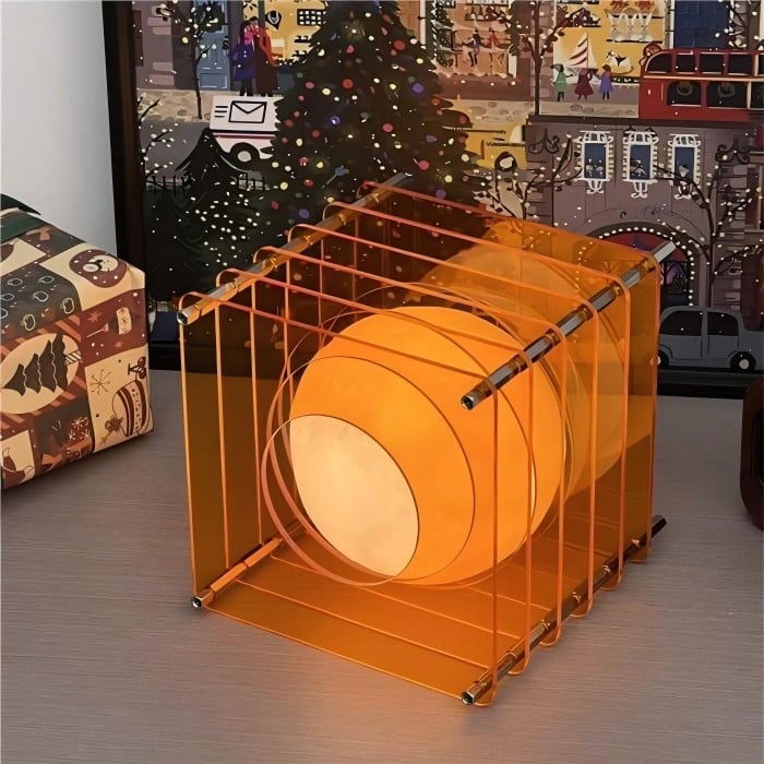 Mondförmige geometrische Würfel-Tischleuchte - Atmosphärische Lichtkugel HL1831