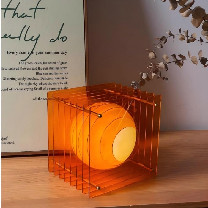 Mondförmige geometrische Würfel-Tischleuchte - Atmosphärische Lichtkugel HL1831