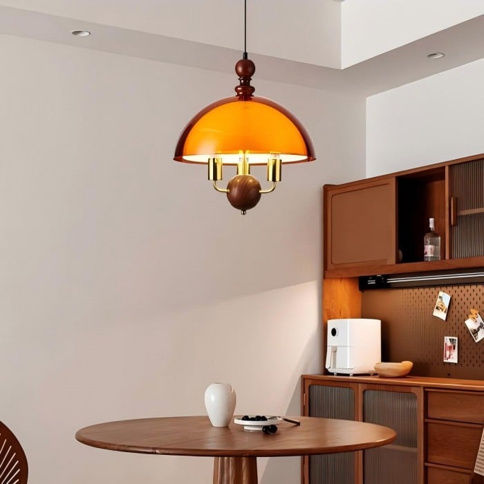 Mittelalterliche Sonnenuntergangs-Pendelleuchte – Acryl-Schwenkarmleuchte HL1833