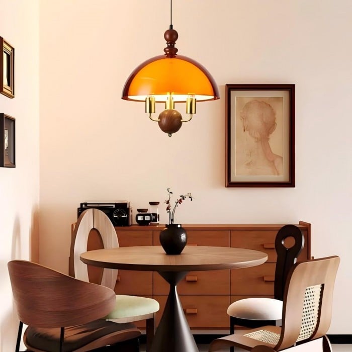 Mittelalterliche Sonnenuntergangs-Pendelleuchte – Acryl-Schwenkarmleuchte HL1833