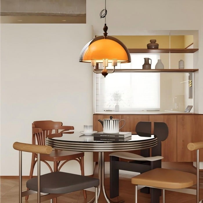 Mittelalterliche Sonnenuntergangs-Pendelleuchte – Acryl-Schwenkarmleuchte HL1833