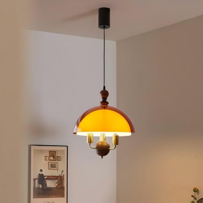 Mittelalterliche Sonnenuntergangs-Pendelleuchte – Acryl-Schwenkarmleuchte HL1833