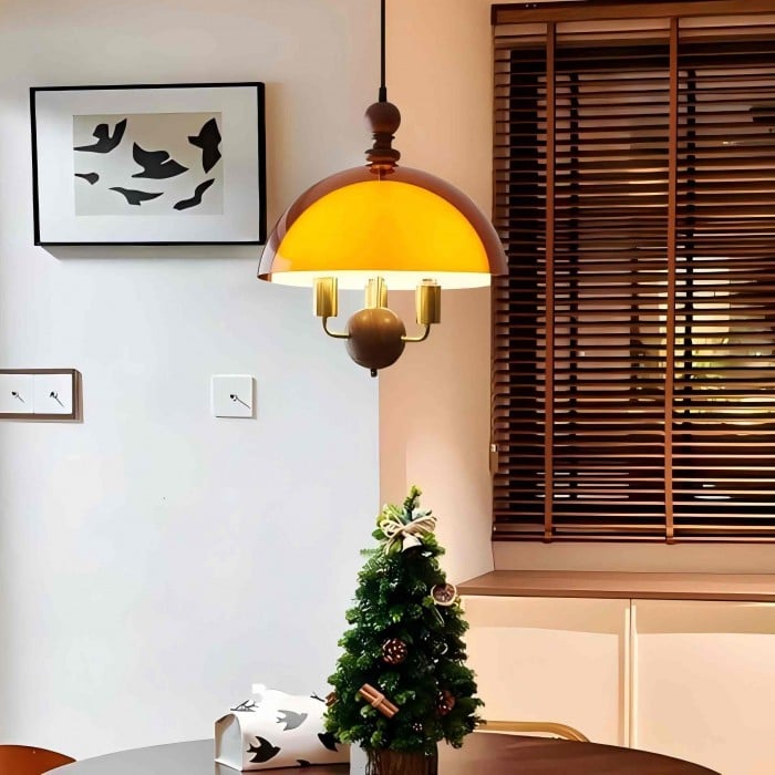 Mittelalterliche Sonnenuntergangs-Pendelleuchte – Acryl-Schwenkarmleuchte HL1833