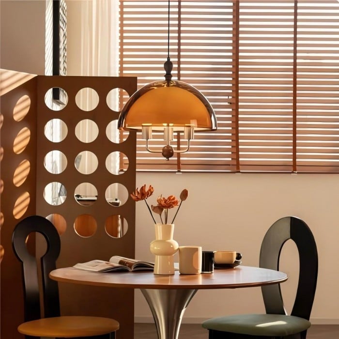 Mittelalterliche Sonnenuntergangs-Pendelleuchte – Acryl-Schwenkarmleuchte HL1833