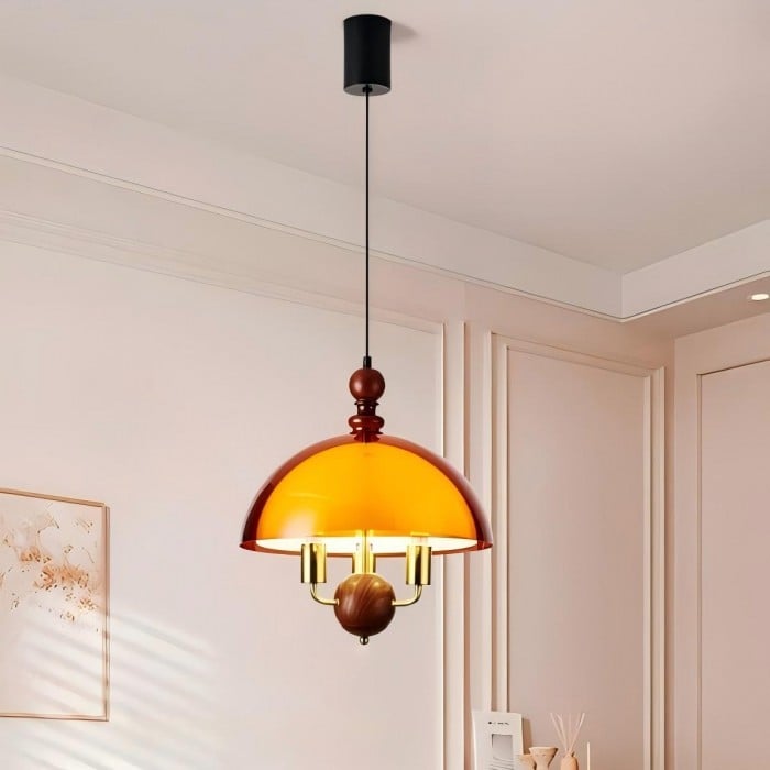 Mittelalterliche Sonnenuntergangs-Pendelleuchte – Acryl-Schwenkarmleuchte HL1833