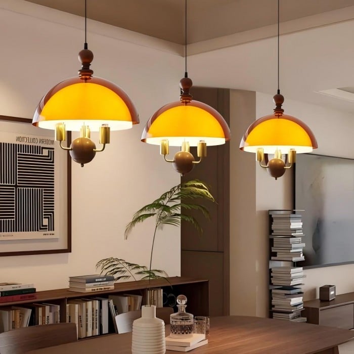 Mittelalterliche Sonnenuntergangs-Pendelleuchte – Acryl-Schwenkarmleuchte HL1833