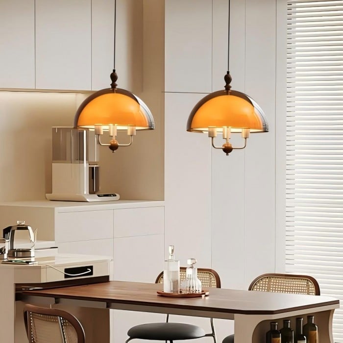 Mittelalterliche Sonnenuntergangs-Pendelleuchte – Acryl-Schwenkarmleuchte HL1833