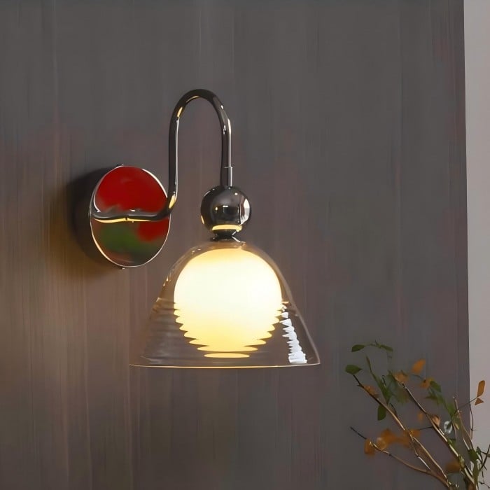 Gebogen zonsondergang wandlamp - Bauhaus-stijl geribbelde glazen lamp HL1839