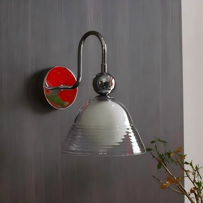 Gebogen zonsondergang wandlamp - Bauhaus-stijl geribbelde glazen lamp HL1839