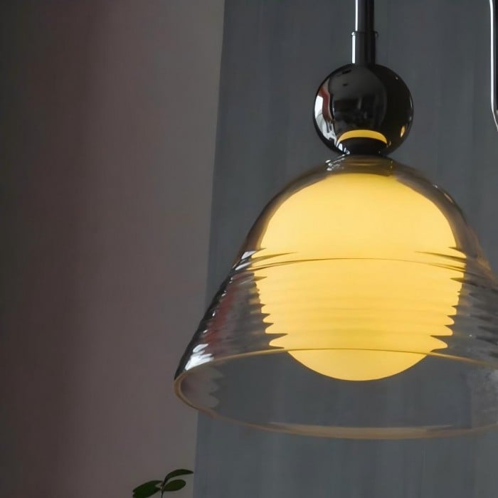 Gebogen zonsondergang wandlamp - Bauhaus-stijl geribbelde glazen lamp HL1839
