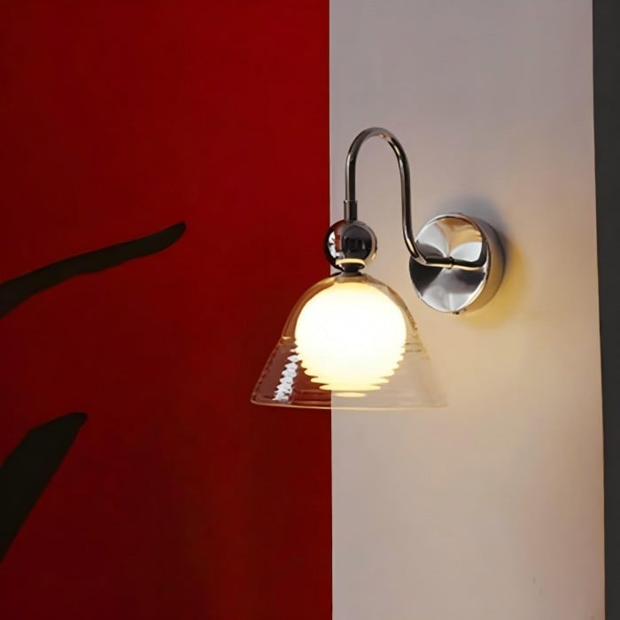 Gebogen zonsondergang wandlamp - Bauhaus-stijl geribbelde glazen lamp HL1839