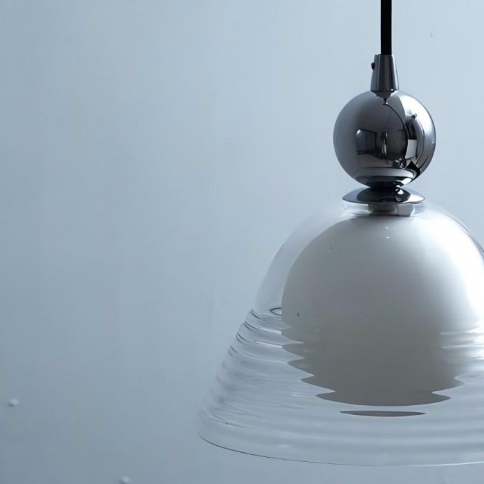 Geribbelde glazen Sunset hanglamp - Chromen design accentlamp HL1840