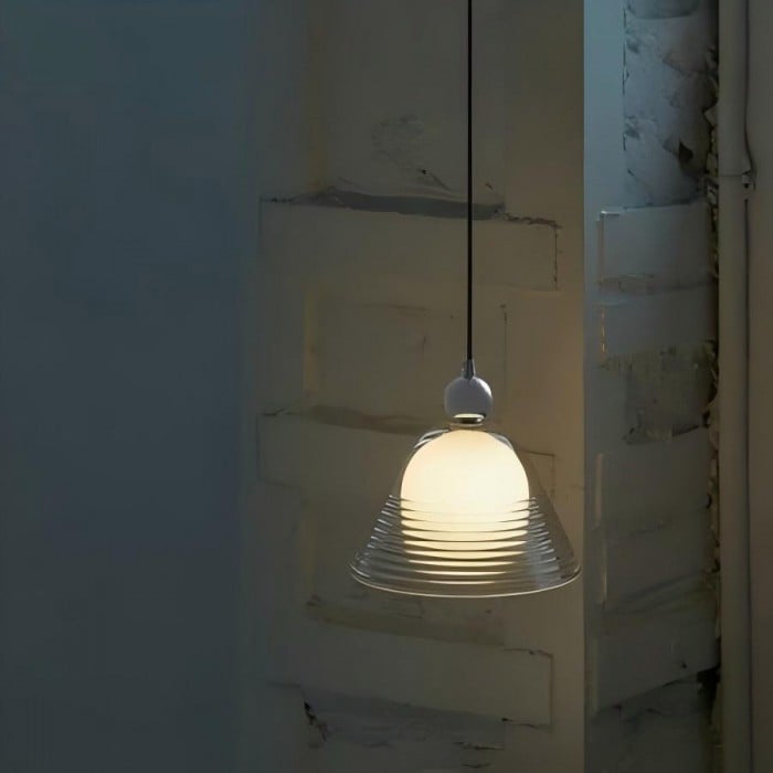 Geribbelde glazen Sunset hanglamp - Chromen design accentlamp HL1840