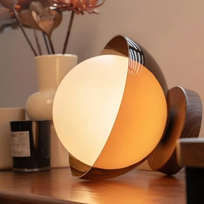 Sunset Globe Plafondlamp - Vintage Walnoot Design Accent HL1841