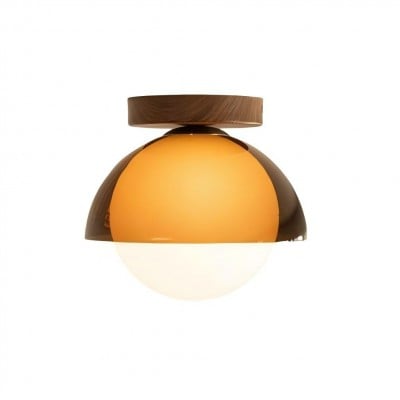 Taklampa Sunset Globe - Vintage valnötsdesign HL1841