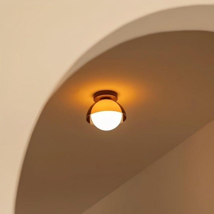 Sunset Globe Plafondlamp - Vintage Walnoot Design Accent HL1841