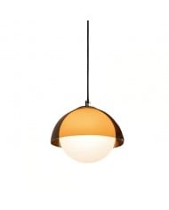 Geribbelde glazen Sunset hanglamp - Chromen design accentlamp HL1840