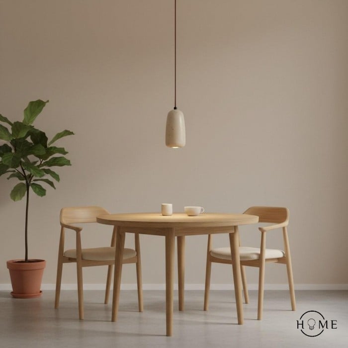 Traditionelle japanische Pendelleuchte aus Travertinholz HL869