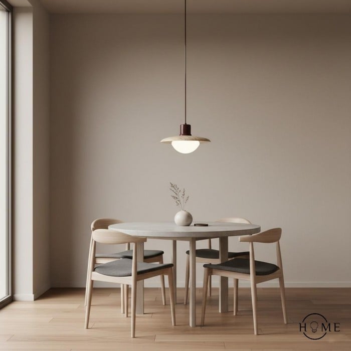 Traditionelle japanische Pendelleuchte aus Travertinholz HL869