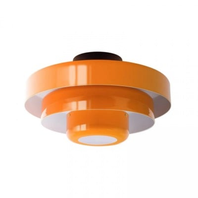 Plafonnier Bauhaus à triple couche - Lampe disque métallique colorée HL1843