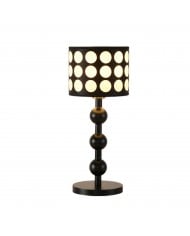 Lampe de table vintage en bois - Lampadaire à motif à pois pour chambre HL1845