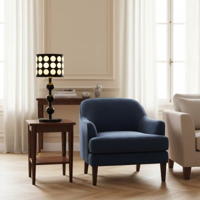 Lampe de table à motif pois rétro - Lampadaire en bois pour salon HL1844