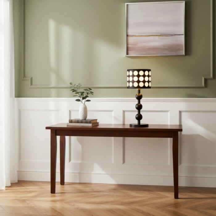 Lampe de table à motif pois rétro - Lampadaire en bois pour salon HL1844