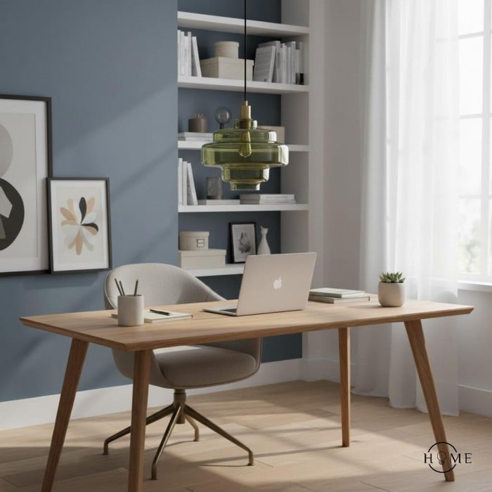 Vintage grönt glashänge - Art Deco-barlampa i flera etapper HL1064