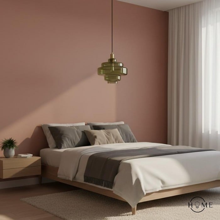 Vintage grönt glashänge - Art Deco-barlampa i flera etapper HL1064