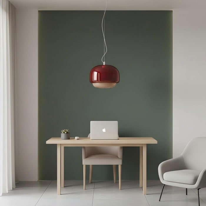 Suspension double sphérique en verre – Lampe de chambre colorée HL1094