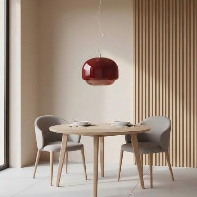 Suspension double sphérique en verre – Lampe de chambre colorée HL1094