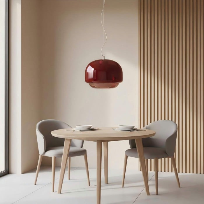 Suspension double sphérique en verre – Lampe de chambre colorée HL1094