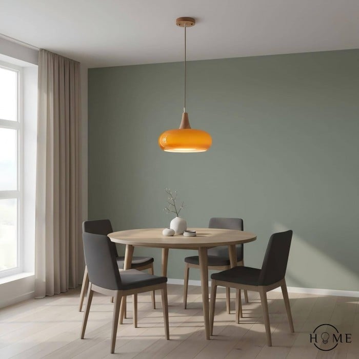 Bauhaus Design Orange Disc Pendant Lamp HL1055