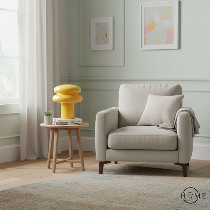 Orra Petite lampe de table opale – Lampe champignon en verre pour salon HL1782