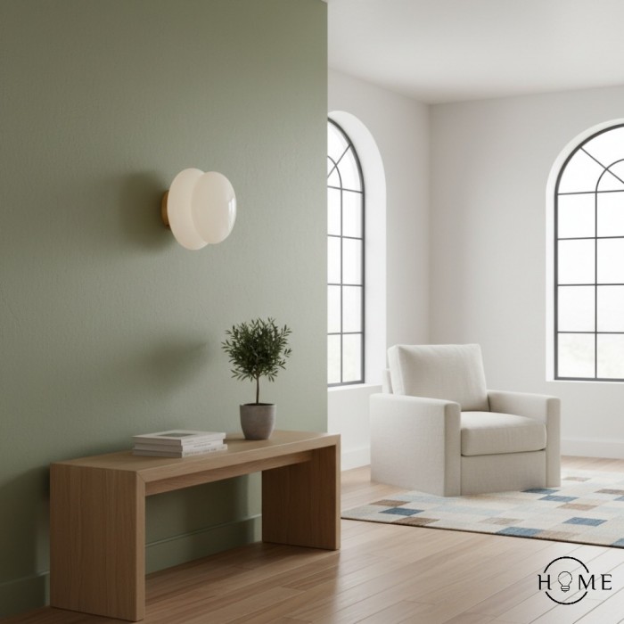 Orra Vintage Opalglas Wandlampe - Klassische runde Wandleuchte für Wohnzimmer HL1783