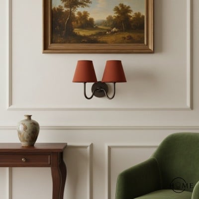 Lampada da parete vintage con paralume plissettato Luvora - Moderna illuminazione da parete in ottone e lino HL1594