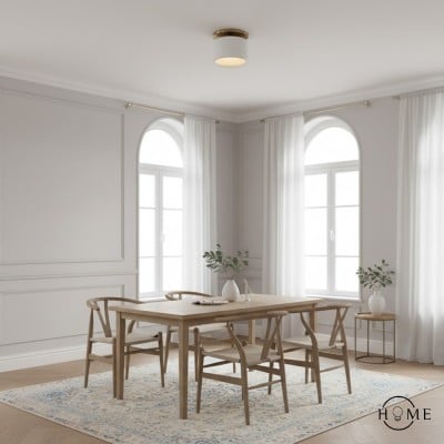 Lampada da soffitto moderna Cerova in porcellana con montaggio a filo - Elegante paralume color avorio HL1621