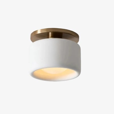 Lampada da soffitto moderna Cerova in porcellana con montaggio a filo - Elegante paralume color avorio HL1621