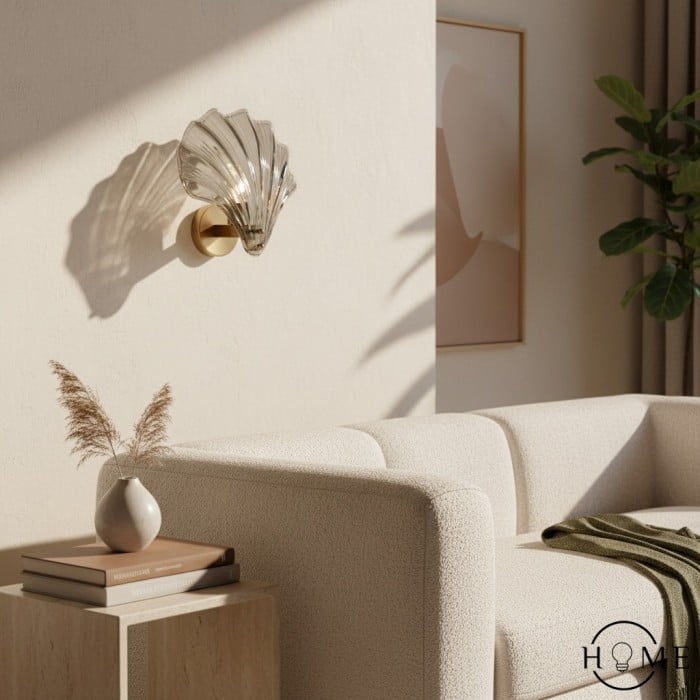 Lámpara de pared de cristal con diseño moderno en forma de concha HL61
