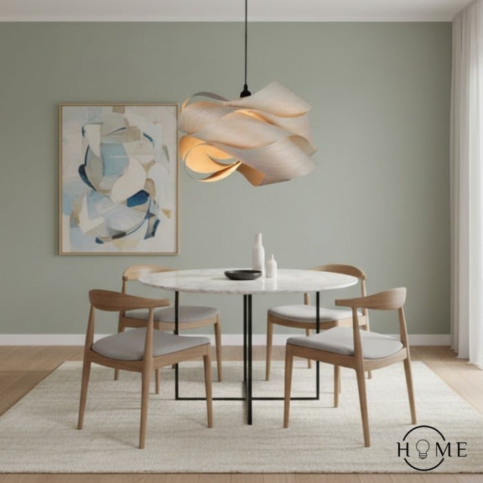 Nowoczesna nieregularna lampa wisząca z drewna do salonu HL695