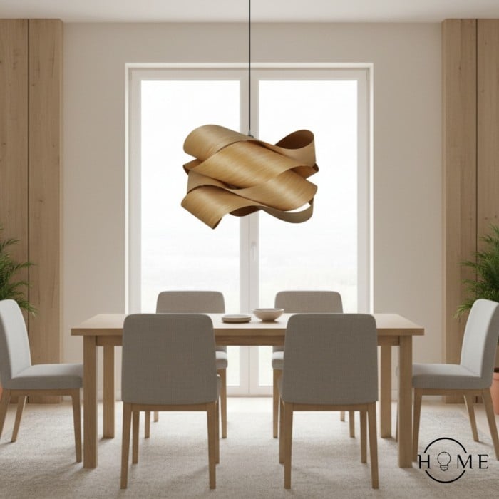 Moderne onregelmatige houten hanglamp voor woonkamer HL695