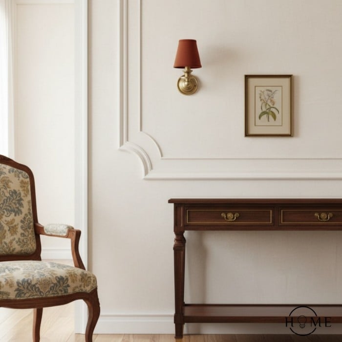 Kinkiet ścienny Kalvora z abażurem materiałowym – stylowe oświetlenie akcentujące do sypialni i przedpokoju HL1424