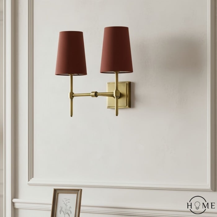 Derlina Witte Linnen Wandlamp – Retro Metalen Verlichtingsarmatuur met Meerdere Hoofden HL1433