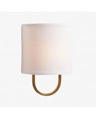 Lampada da parete Derlina con paralumi in lino bianco – Apparecchio di illuminazione multi-testa in metallo retrò HL1433