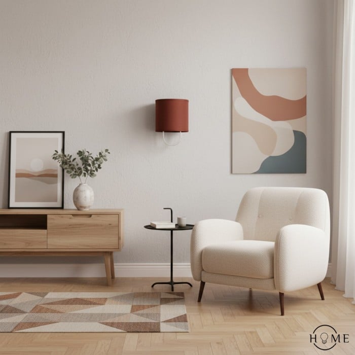 Nolvara Elegante Wandleuchte mit weichem Schirm und Metallarm HL1432