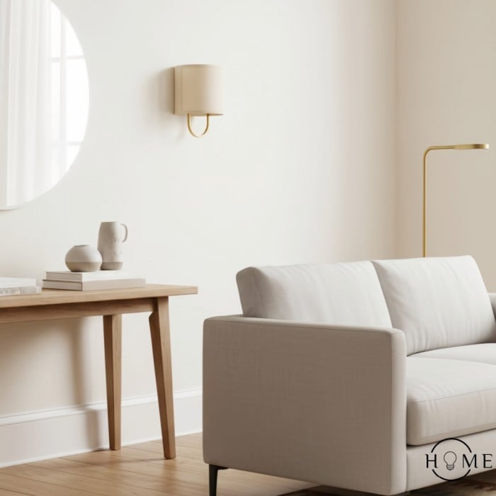 Nolvara Elegante Wandleuchte mit weichem Schirm und Metallarm HL1432