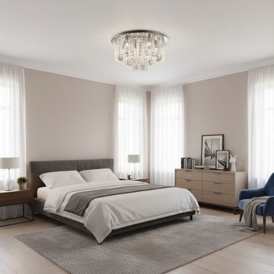 Virelis 8 Light Twist Tubes Ceiling Light - Modern Crystal Design for Dining Rooms or Lounges HL2187