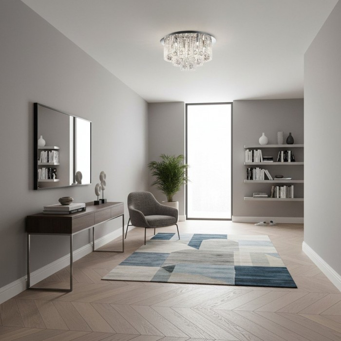 Virelis plafondlamp met 8 gedraaide buizen - Modern kristaldesign voor eetkamers of woonkamers HL2187