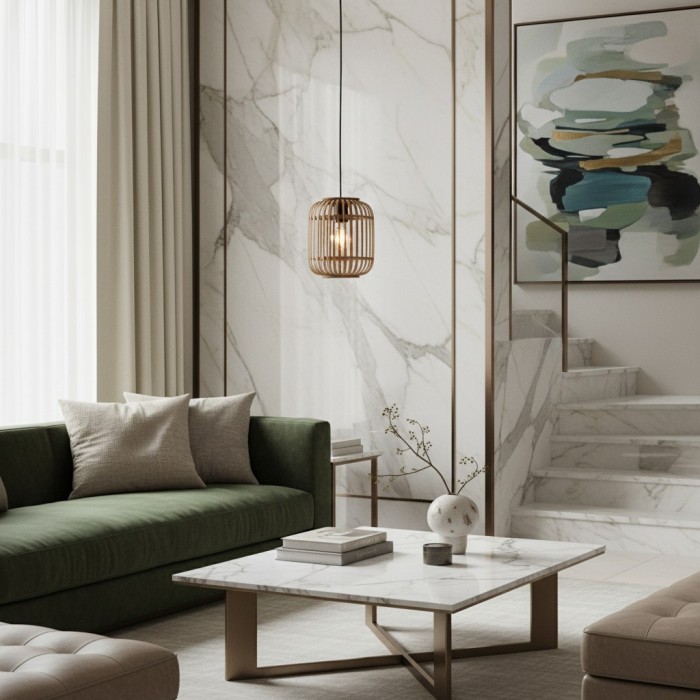 Yumeko Verstelbare Bamboe Hanglamp - Natuurlijke Kooi Plafondlamp Perfect voor Woon- en Eetkamer HL2197